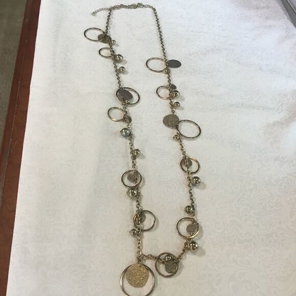 Goldtone Circlet and Bead Necklace - Picture 3 of 5